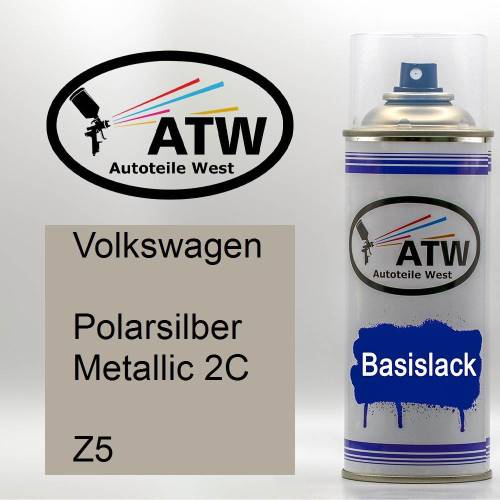 Volkswagen, Polarsilber Metallic 2C, Z5: 400ml Sprühdose, von ATW Autoteile West.